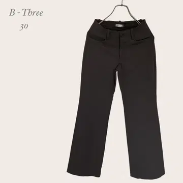 [ B-Three ] 비쓰리 스트레치 팬츠 스트레이트 S 브라운
