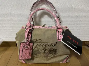 새상품 GUESS 베이지 핑크 핸드백(대)