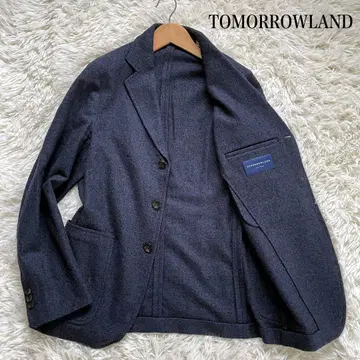 TOMORROWLAND 네이비 트위드 싱글 3버튼 테일러드 자켓