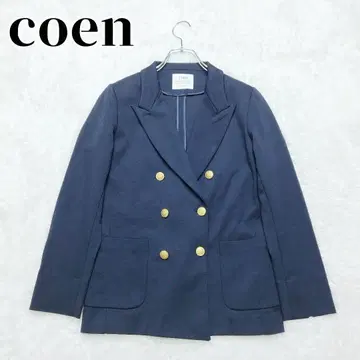 새상품급 coen 코엔 네이비 더블 골드 버튼 네이비 스트레치 워셔블