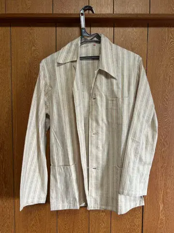 구제 의류 50's 프랑스군 플란넬 슬리핑 셔츠 파자마 셔츠