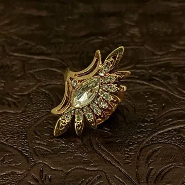 빈티지 골드 지르코니아 페더 앤티크 반지 14호