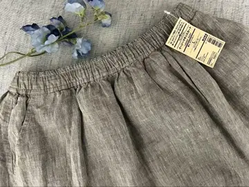 새상품 무인양품 MUJI 린넨 이지 맥시 스커트 L 라이트 그레이