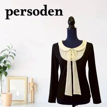zG171 [ L ] persoden 보타이 시어 니트 바이컬러