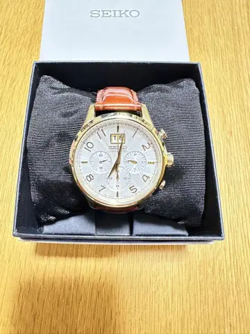 SEIKO 크로노그래프 손목시계 골드