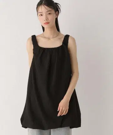 Heather 개더 벌룬 미니 원피스