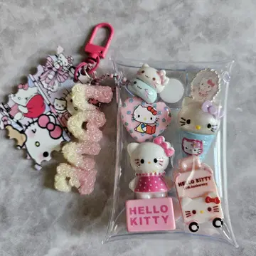 키티 데코팩 아크릴 키링 화이트