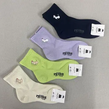 PICONE 컬러풀 양말 22-24cm 4족 세트