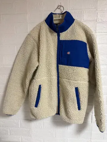 Champion 플리스 자켓 크림/블루