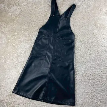 새상품급 MARGAUX VINTAGE 말 인조 가죽 오버롤 스커트