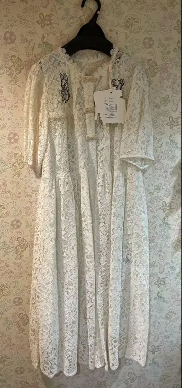 yukiemon 레이스 화이트 롱 원피스