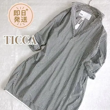 TICCA 티카 [ F ] 스트라이프 셔츠 원피스 튜닉 루즈핏