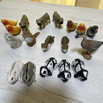 소동물 피규어 세트 18개 (퍼그, 새)