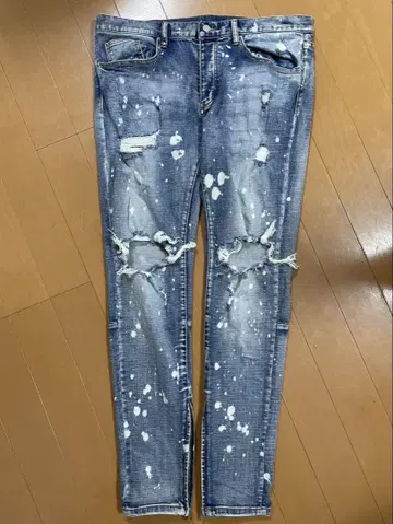 mnml 데미지 가공 데님