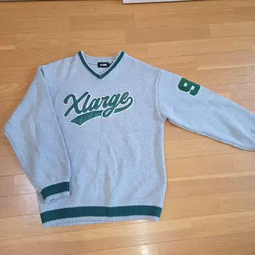 Xlarge 그레이 V넥 니트 스웨터 91
