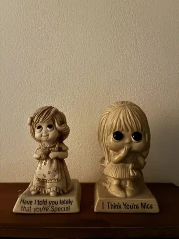 2개 세트 70년대 Vintage 메시지 인형 빈티지 70s