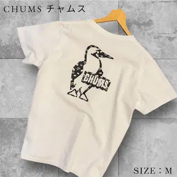 CHUMS 참스 반팔T셔츠 백프린트 도넛 패턴 M사이즈 화이트