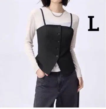 미사용 새상품 GU 프론트 버튼 뷔스티에 L 베스트