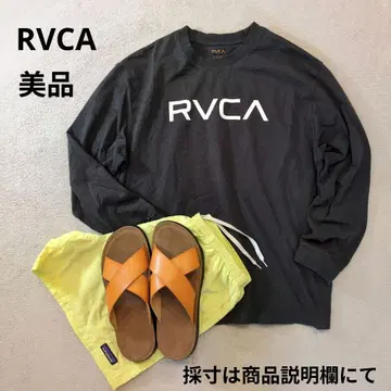 RVCA 루카 전후 로고 크루넥 긴팔 T셔츠 차콜 그레이 새상품급