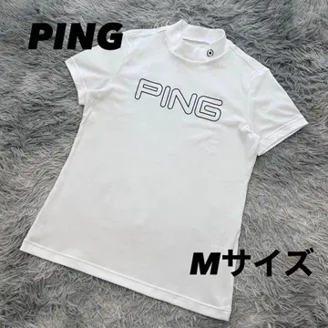 컨디션 최상 PING 핑 모크넥 반팔 셔츠 티셔츠 화이트 M 사이즈