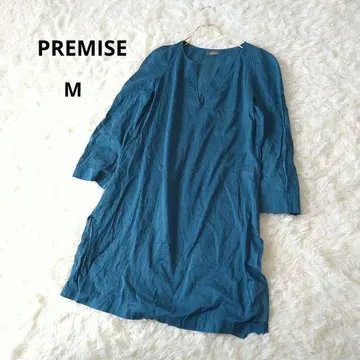 PREMISE 파랑색 반팔 튜닉 원피스 38/M 코튼