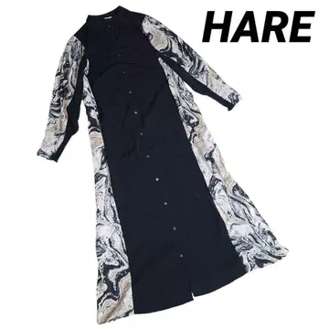 컨디션 최상 HARE 슬림 디자인 배색 원피스 하레 맥시 길이 루즈핏