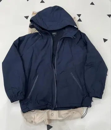 A.P.C. 후드 부착 나일론 자켓 L 사이즈 네이비