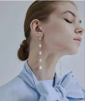 orgue Pearl long chain earring [Silver]