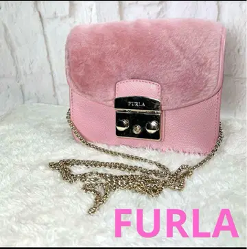 새상품급 FURLA 메트로폴리스 퍼 백 체인 숄더백