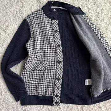 새상품급 안드레아 펜치 발스타 울 니트 하운드투스 체크 패턴 이탈리아제