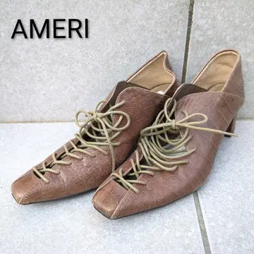 AMERI 레이스업 바부쉬 브라운 M 악어 엠보싱 아메리빈티지 브라운