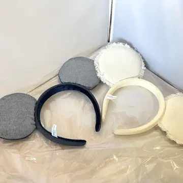 새상품급 디즈니 머리띠 데님 화이트&네이비 컬러 세트
