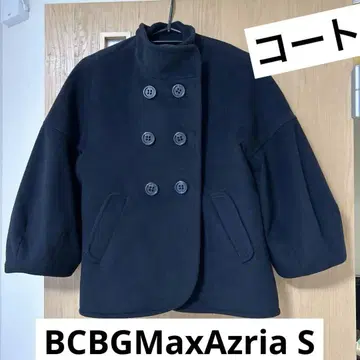 BCBGMaxAzria 네이비 더블 브레스트 코트 S
