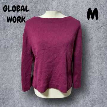 772 [ GLOBAL WORK ] 니트 스웨터 마젠타 M 보트넥