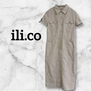 ili.co 베이지 셔츠 원피스 반팔
