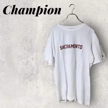 Champion 로고T셔츠 화이트 면100% 여성용 반팔