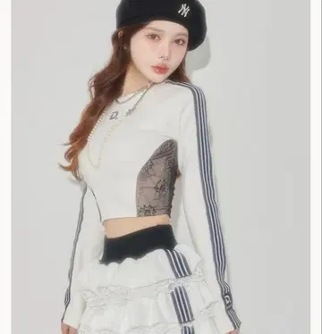 darich 레이스 도킹 라인 크롭 상의