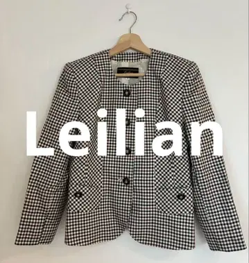 Leilian 레리안 체크 무늬 노카라 자켓 사이즈 7