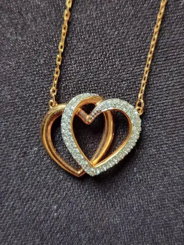 SWAROVSKI 더블 하트 목걸이