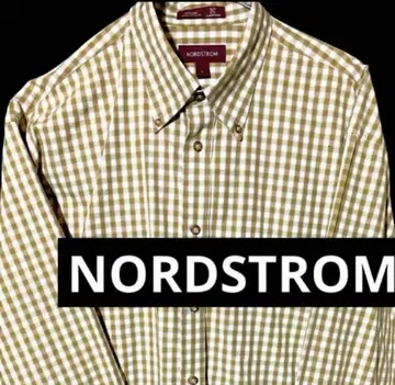 NORDSTROM XL 사이즈 상당 깅엄 체크 긴팔 체크 셔츠