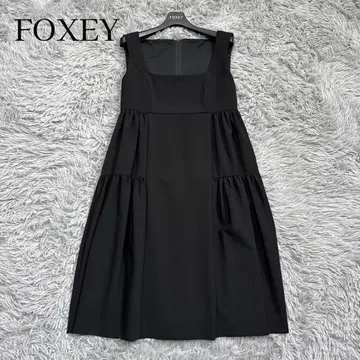 컨디션 최상 폭시 티어드 드레스 레이디 엠파이어 리본 블랙 38