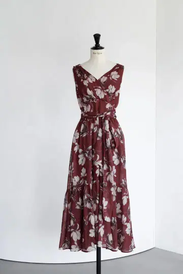 herlipto Anemone Cache-Coeur Long Dress