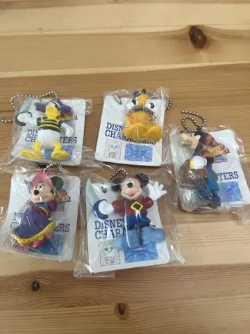 디즈니 키링 미키와 친구들 해적 버전 5종 레트로 미사용품