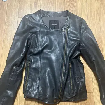 goocy 가죽 자켓 라이더스 양가죽 천연 가죽 블랙 프리 사이즈