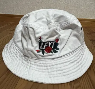 LFYT 라파예트 장미 자수 버킷햇 버킷햇 화이트 모자 로즈
