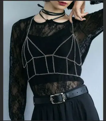 HARE 메탈 체인 뷔스티에