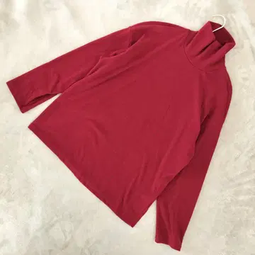 Dazy 터틀넥 리브 니트 사이즈 L 레드 긴팔 캐주얼