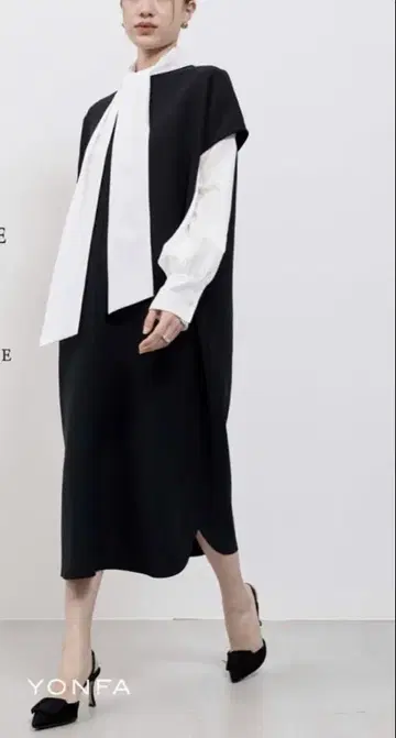 YONFA 쿠코 원피스 네이비 S