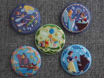 새상품 디즈니 Disney 자수 캔뱃지 5개 세트