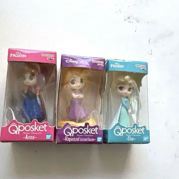 Qposket 안나 라푼젤 엘사 피규어 세트